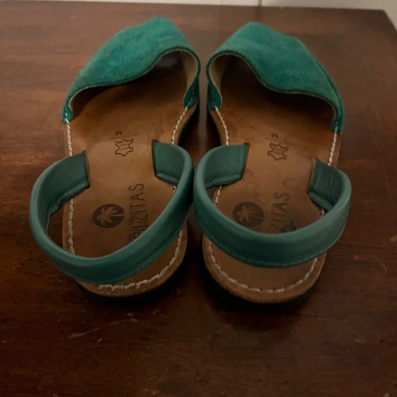 Avarcas Made in Brazil green leather sandals size 7 - Picture 8 of 8